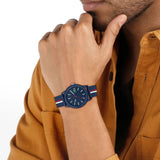 Lacoste 12.12 Blue Dial Two Tone Silicon Strap Watch for Men - 2011070