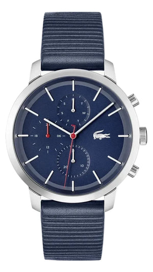 Lacoste Replay Chronograph Blue Dial Blue Leather Strap Watch for Men - 2011176