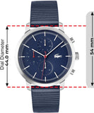 Lacoste Replay Chronograph Blue Dial Blue Leather Strap Watch for Men - 2011176