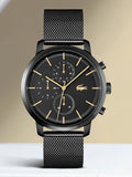 Lacoste Replay Black Dial Black Steel Strap Watch for Men - 2011194