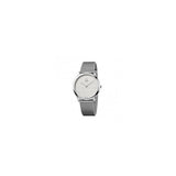 Calvin Klein Minimal White Dial Silver Mesh Bracelet Watch for Men - K3M2112Y
