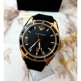 Emporio Armani Sport Quartz Black Dial Black Rubber Strap Watch For Men - AR11101