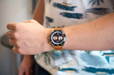 Hugo Boss Santiago Blue Dial Brown Leather Strap Watch for Men - 1513860