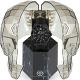 Philipp Plein The $kull Diver Black Dial Black Stainless Steel Strap Watch For Men- PWOAA0922