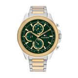 Tommy Hilfiger Clark Chronograph Blue Dial Two Tone Steel Strap Watch For Men - 1792079