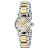 Gucci G Timeless Quartz Silver Dial Two Tone Steel Strap Watch For Women - YA126596