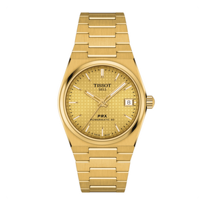 Tissot PRX Powermatic 80 Gold Dial Gold Steel Strap Watch for Men - T137.207.33.021.00