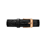 Daniel Wellington Classic Petite Reading White Dial Black Leather Strap Watch For Women - DW00100229