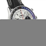 Breitling Navitimer B01 Chronograph 43 Silver Dial Black Leather Strap Watch for Men - AB0138241G1P1