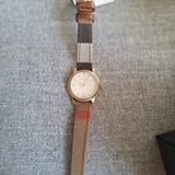 Burberry Utilitarian White Dial Multicolor Leather Strap Watch for Women - BU7851