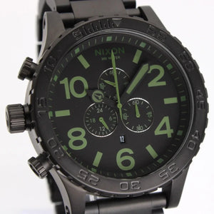 Nixon 51-30 Chrono Black Dial Black Steel Strap Watch for Men - A083-1042