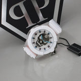 Philipp Plein The Skull White Dial White Silicone Strap Watch for Men - PWAAA1521