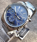 Maserati Competizione Chronograph Blue Dial Silver Steel Strap Watch For Men - R8853100013