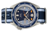 Seiko 5 Sports Honda Super Cub Limited Edition Blue Dial Two Tone NATO Strap Watch For Men - SRPK37K1