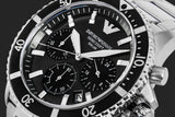 Emporio Armani World Explorer Black Dial Silver Steel Strap Watch for Men - AR11739