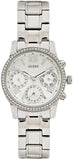 Guess Mini Sunrise Chronograph Quartz Silver Dial Silver Steel Strap Watch For Women - W0623L1