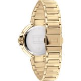Tommy Hilfiger Angela White Dial Gold Steel Strap Watch for Women - 1782128