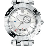 Versace Aion Chronograph White Dial Silver Steel Strap Watch for Men - VBR040017