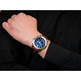 Versace Casual Chronograph Blue Dial Brown Leather Strap Watch for Men - VERG002-18