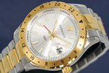Versace Hellenyium GMT Silver Dial Two Tone Steel Strap Watch for Men - V11030015