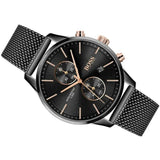 Hugo Boss Associate Black Dial Black Mesh Bracelet Watch for Men - 1513811
