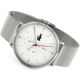 Lacoste Moon Multifunction White Dial Silver Steel Strap Watch for Men - 2011025