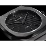 D1 Milano Ultra Thin Black Dial Gray Steel Strap Watch for Men - D1-UTBJ15