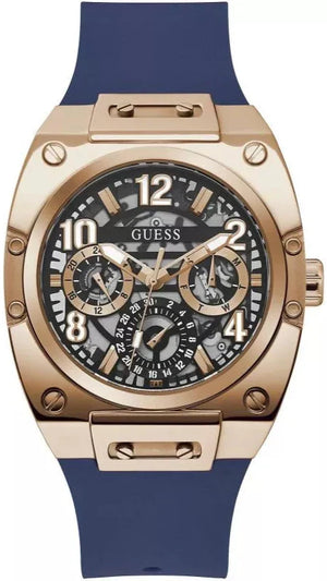 Guess Prodigy Multifunction Navy Blue Dial Blue Silicone Strap Watch For Men - GW0569G3
