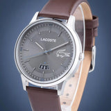 Lacoste Madrid Grey Dial Brown Leather Strap Watch for Men - 2011033
